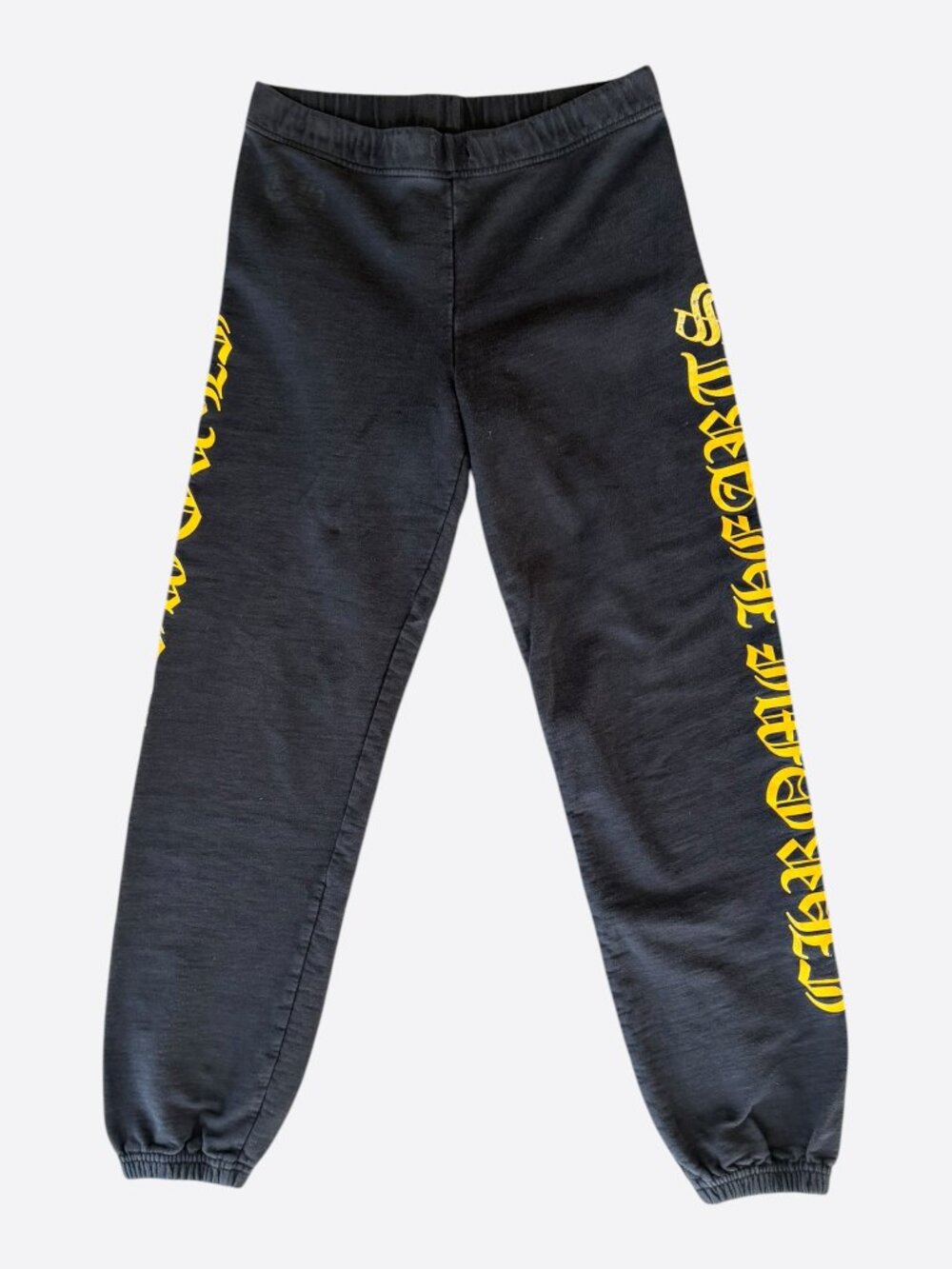 Chrome Hearts Black & Yellow Script Logo Sweatpants